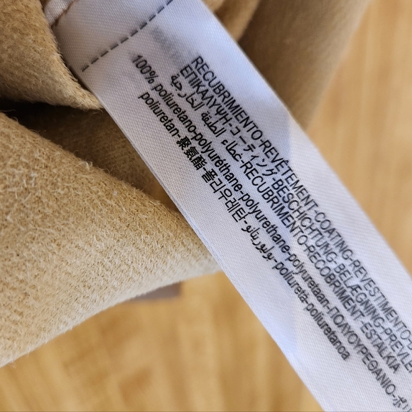 ZARA Legging Stretch Faux Leather Skinny Leg Pants, color Camel, L - Picture 7 of 14